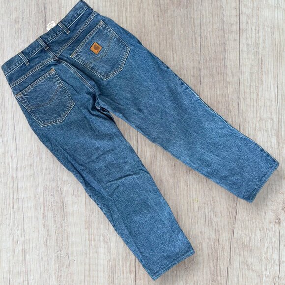 CARHARTT Men's 817-DST Relaxed Fit Mid Rise Tapered Leg Jeans 33 x 30 - Picture 2 of 7